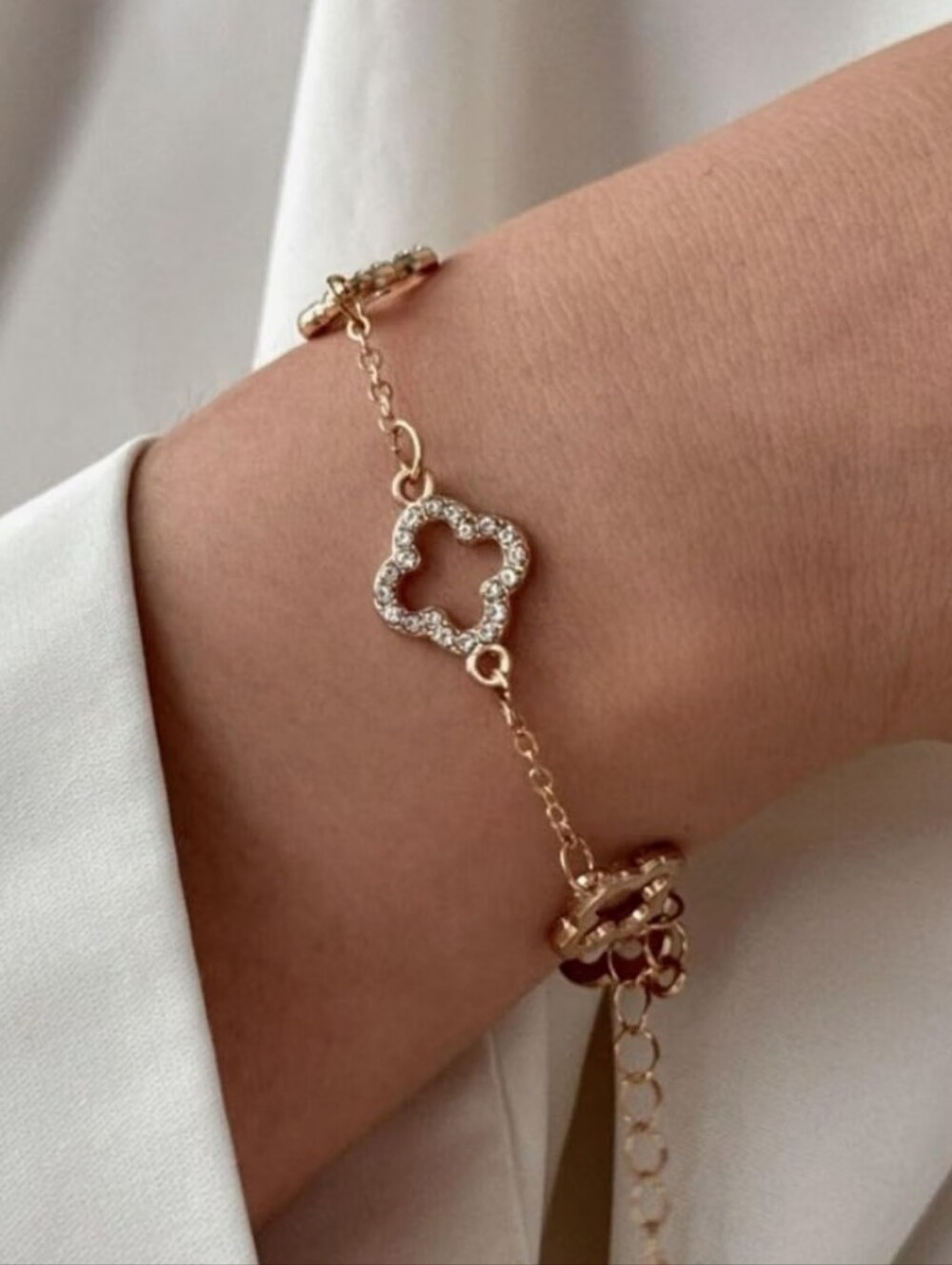 18k Gold Plated Clover Bracelet